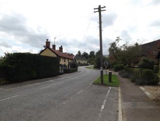 Bottom end of Saxtead Road